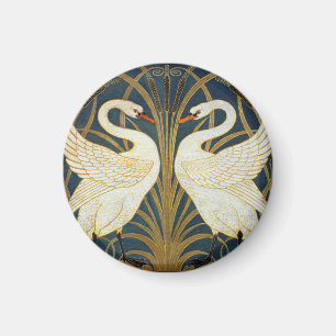 Walter Crane Antieke Zwaan en Iris Art Nouveau Magneet
