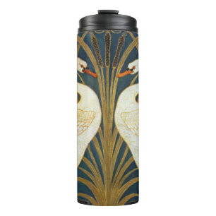 Walter Crane Antieke Zwaan en Iris Art Nouveau Thermosbeker