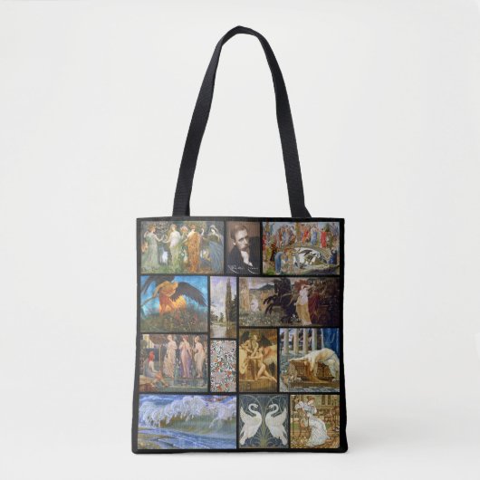 Walter Crane Art Nouveau Gallery Collage Bold Tote Bag (Voorkant)