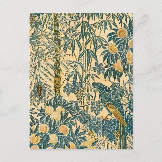 Walter Crane -  Art Nouveau Macaw Pattern Briefkaart (Voorkant)