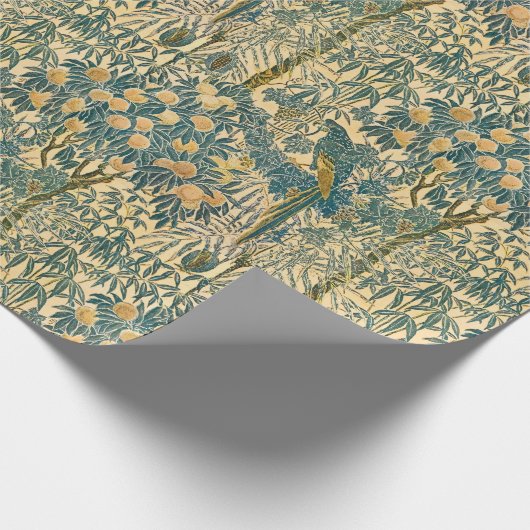 Walter Crane -  Art Nouveau Macaw Pattern Cadeaupapier (Hoek)