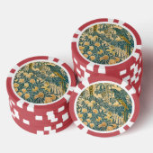 Walter Crane - Art Nouveau Macaw Pattern Poker Chips (Opstapeling)