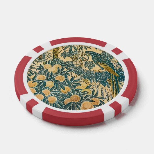 Walter Crane - Art Nouveau Macaw Pattern Poker Chips (Enkel)