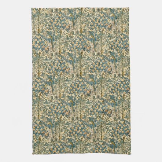 Walter Crane - Art Nouveau Macaw Pattern Theedoek (Verticaal)