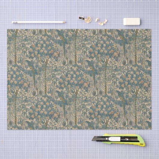 Walter Crane  Art Nouveau Macaw Pattern Tissuepapier (Craft)