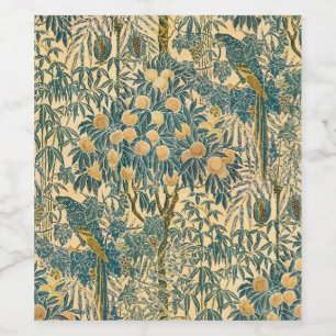 Walter Crane -  Art Nouveau Macaw Pattern Wijn Etiket
