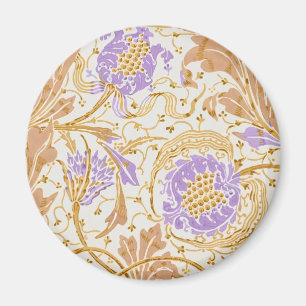 Walter Crane Arts and Crafts Paarse Bloemenkunst Magneet