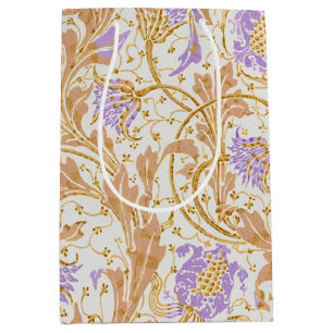 Walter Crane Arts and Crafts Paarse Bloemenkunst Medium Cadeauzakje