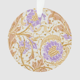 Walter Crane Arts and Crafts Paarse Bloemenkunst Ornament
