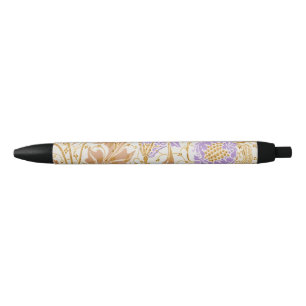 Walter Crane Arts and Crafts Paarse Bloemenkunst Zwarte Inkt Pen