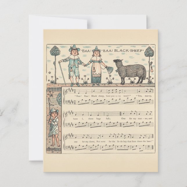 Walter Crane Baa Baa Zwarte Schaap Kindeerversje (Voorkant)