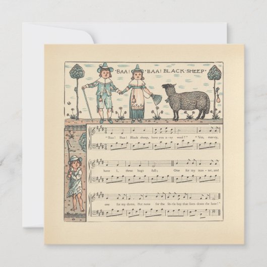 Walter Crane Baa Baa Zwarte Schaap Kindeerversje (Voorkant)