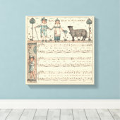 Walter Crane Baa Baa Zwarte Schaap Kindeerversje Canvas Afdruk (Insitu (Houten vloer))