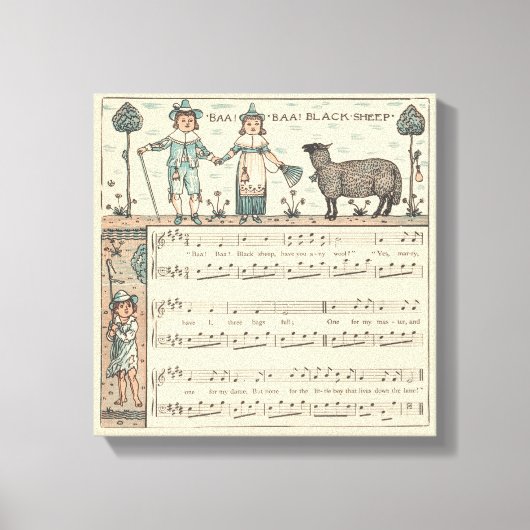 Walter Crane Baa Baa Zwarte Schaap Kindeerversje Canvas Afdruk (Voorkant)