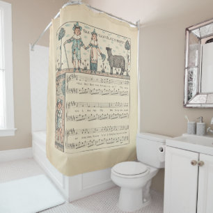 Walter Crane Baa Baa Zwarte Schaap Kindeerversje Douchegordijn