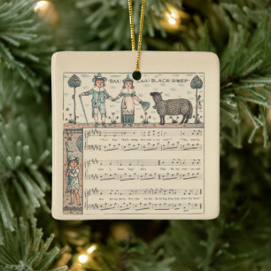 Walter Crane Baa Baa Zwarte Schaap Kindeerversje Keramisch Ornament