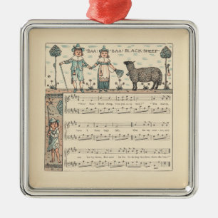 Walter Crane Baa Baa Zwarte Schaap Kindeerversje Metalen Ornament