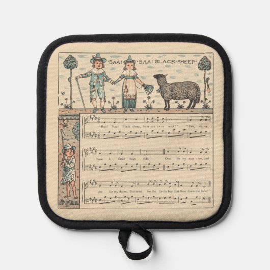 Walter Crane Baa Baa Zwarte Schaap Kindeerversje Pannenlap (Voorkant)