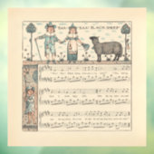 Walter Crane Baa Baa Zwarte Schaap Kindeerversje Raamsticker (Vel 3)