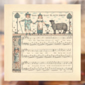 Walter Crane Baa Baa Zwarte Schaap Kindeerversje Raamsticker (Vel 2)