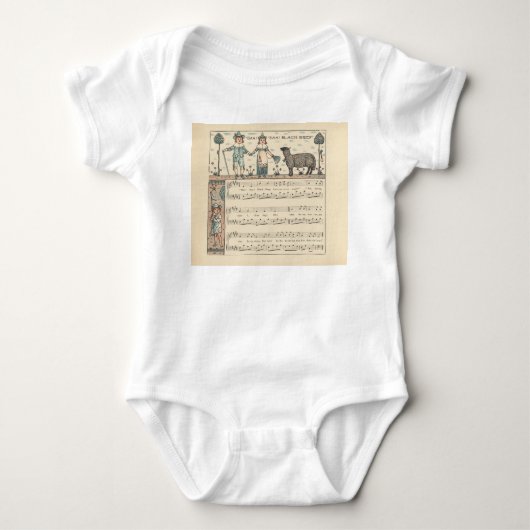 Walter Crane Baa Baa Zwarte Schaap Kindeerversje Romper (Voorkant)