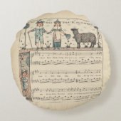 Walter Crane Baa Baa Zwarte Schaap Kindeerversje Rond Kussen (Achterkant)