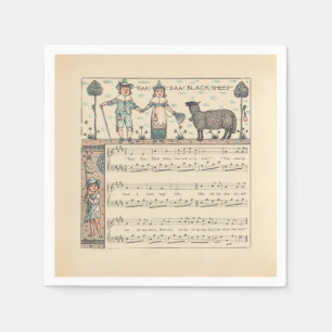 Walter Crane Baa Baa Zwarte Schaap Kindeerversje Servet