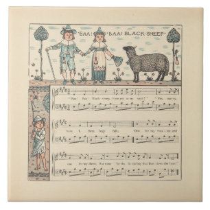 Walter Crane Baa Baa Zwarte Schaap Kindeerversje Tegeltje