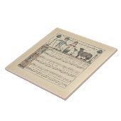 Walter Crane Baa Baa Zwarte Schaap Kindeerversje Tegeltje (Zijkant)
