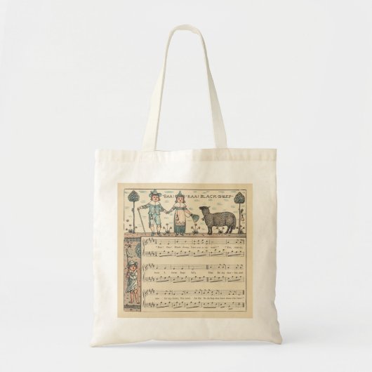 Walter Crane Baa Baa Zwarte Schaap Kindeerversje Tote Bag (Voorkant)