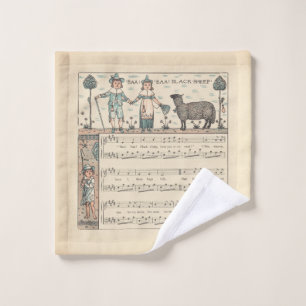 Walter Crane Baa Baa Zwarte Schaap Kindeerversje Washandje