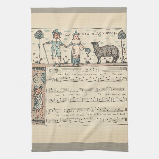 Walter Crane Baa Baa Zwarte Schaap Kinderrijm Theedoek (Verticaal)