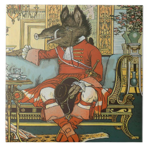 Walter Crane Beauty & Beast c1885 Repro Beast Tile Tegeltje