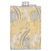 Walter Crane Blauw Witte Tulpen & Acanthus Heupfles (Achterkant)
