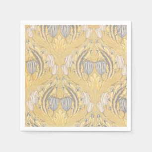 Walter Crane Blauw Witte Tulpen & Acanthus Servet