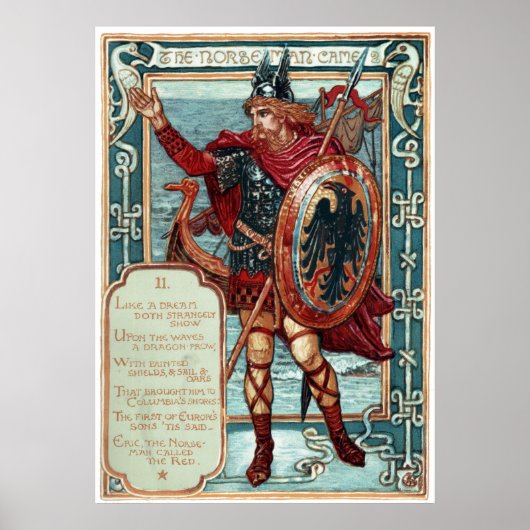 Walter Crane Columbia's Courtship The Norseman Poster (Voorkant)