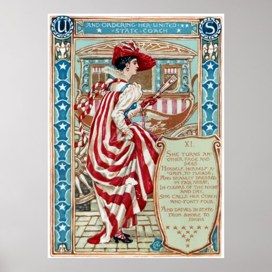 Walter Crane Columbia's Courtship Verenigde Staten Poster (Voorkant)