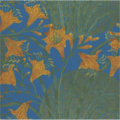 Walter Crane Day Lily Floral Wallpaper Design Sticker (Voorkant)
