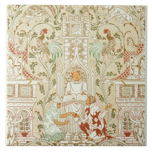 Walter Crane  het huis dat Jack bouwde Tegeltje (Voorkant)