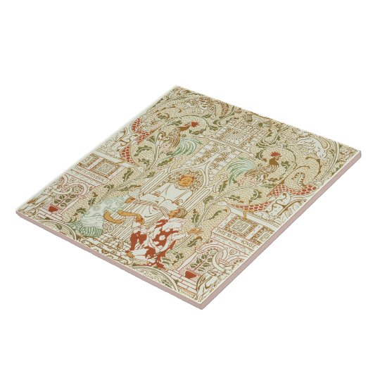 Walter Crane  het huis dat Jack bouwde Tegeltje (Zijkant)