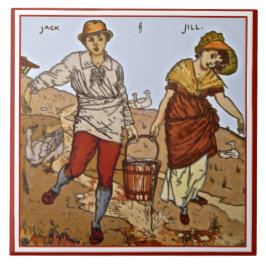 Walter Crane "Jack & Jill" c1890 Repro Tile Tegeltje