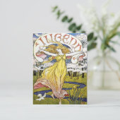 Walter Crane "Jugend" Art Nouveau Briefkaart (Staand voorkant)