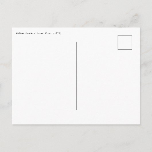 Walter Crane - Liefdesaltaar Briefkaart (Achterkant)