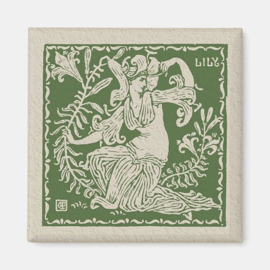 Walter Crane Lily Tegel Magneet (Voorkant)