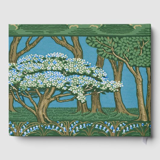 Walter Crane May Tree Wallpaper Green Blue Gastenboek (Achterkant)