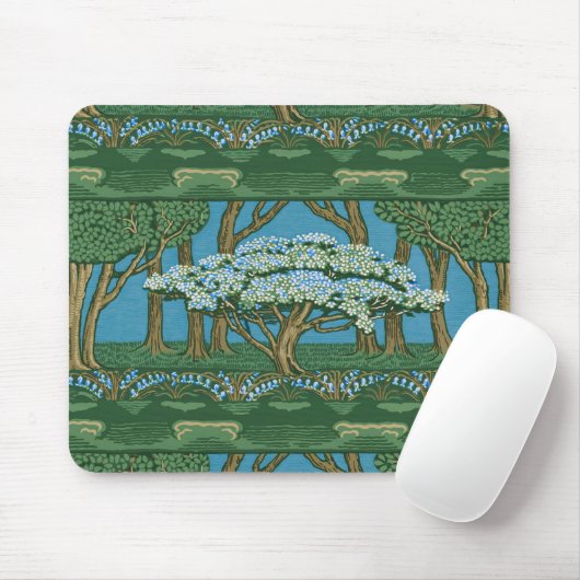 Walter Crane May Tree Wallpaper Green Blue Muismat (Met muis)