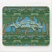 Walter Crane May Tree Wallpaper Green Blue Muismat (Voorkant)
