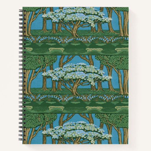 Walter Crane May Tree Wallpaper Green Blue Notitieboek (Voorkant)