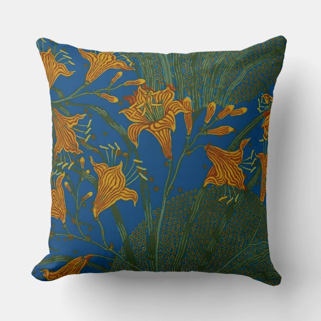Walter Crane Oude Daglelie Bloempatroon Kussen (Voorkant)