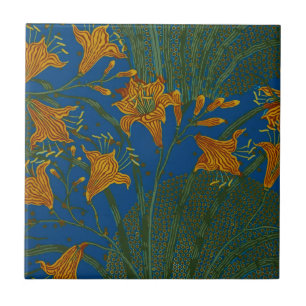 Walter Crane Oude Daglelie Bloempatroon Tegeltje